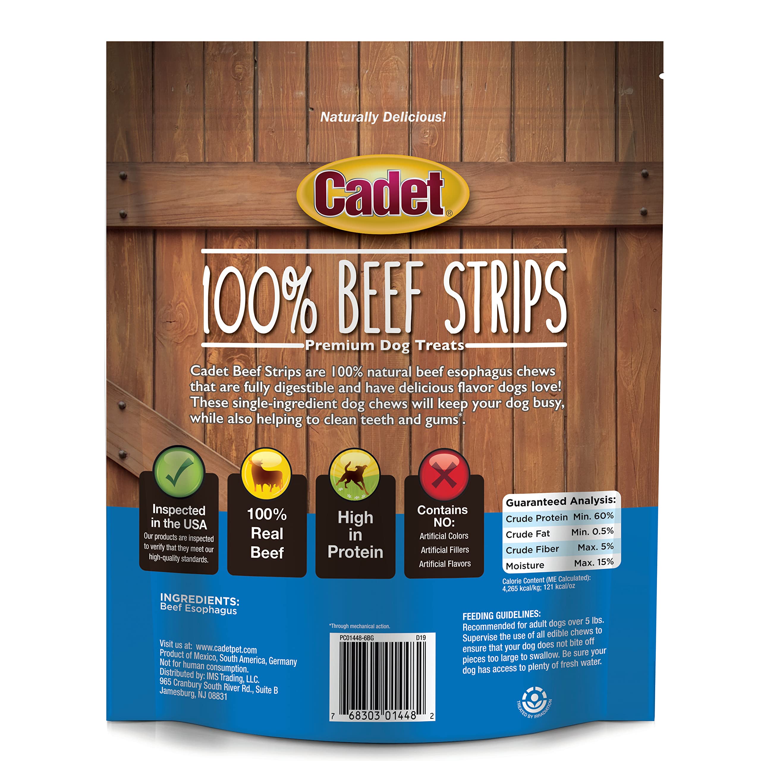 Cadet 100% Beef Strips Dog Treats, Single Ingredient Beef Esophagus Dog Jerky, Healthy High Protein Rawhide Alternative for Small & Large Dogs, 8 Ounce - Image 7