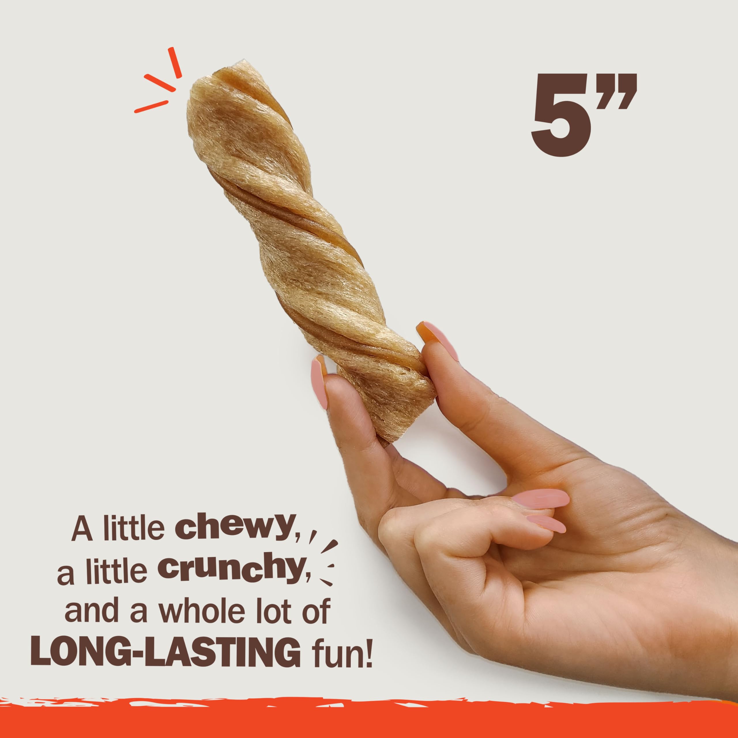 Cadet Chewalicious Chewy 'N Crunchy Spiral Dog Treats, Limited Ingredient, Rawhide-Free, Long-Lasting Chews for Dogs Made with Real Chicken, 3 Count, Pack of 1 - Image 4