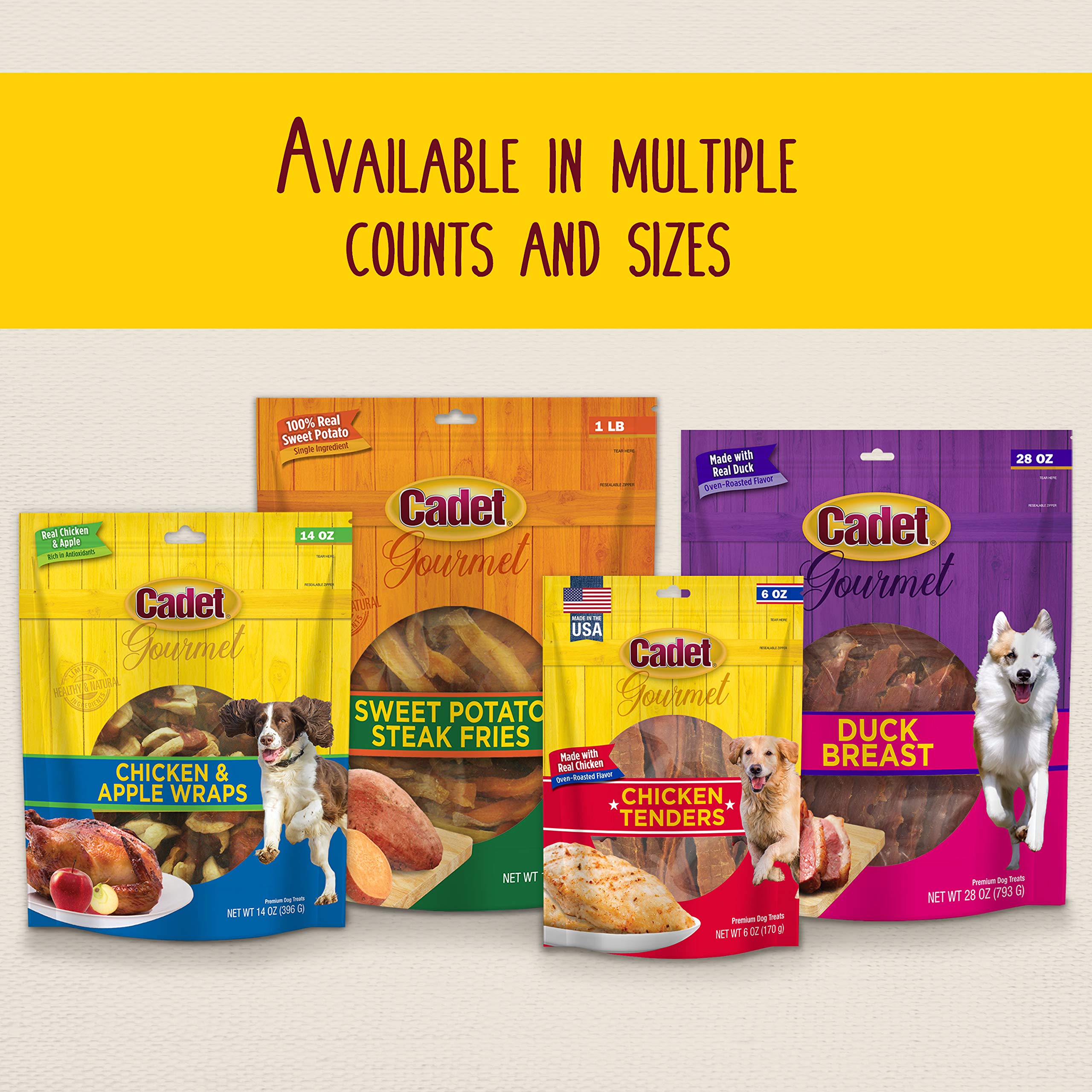 Cadet Gourmet Sweet Potato Steak Fries, Healthy Natural Chewy Dog Treats, Single-Ingredient, for Small & Large Dogs, 1 Pound - Image 6