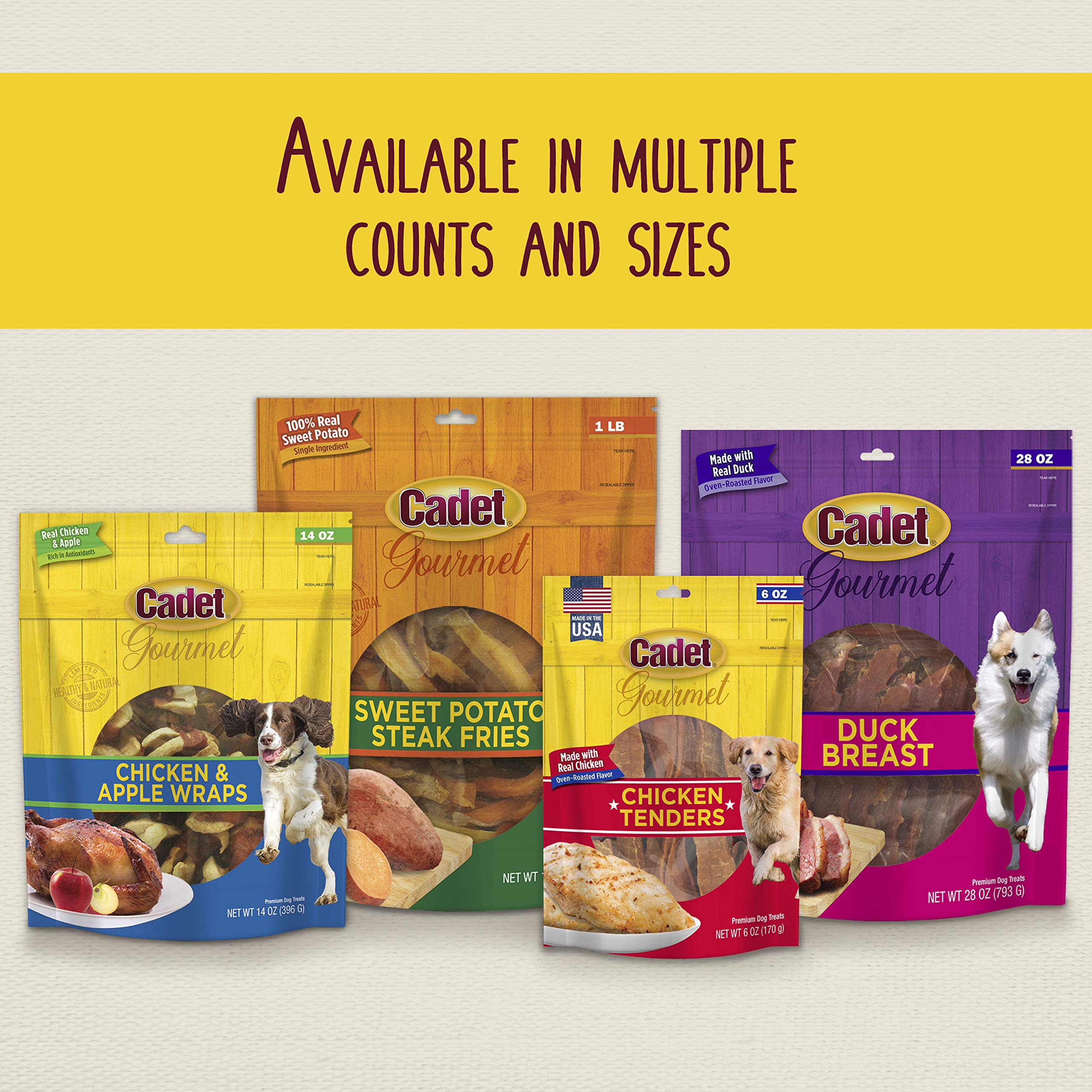 Cadet Gourmet Triple Chews Long-Lasting Pork Hide Sticks with Sweet Potato and Chicken, Healthy Dog Treats for Small & Large Dogs, 6 Count - Image 8