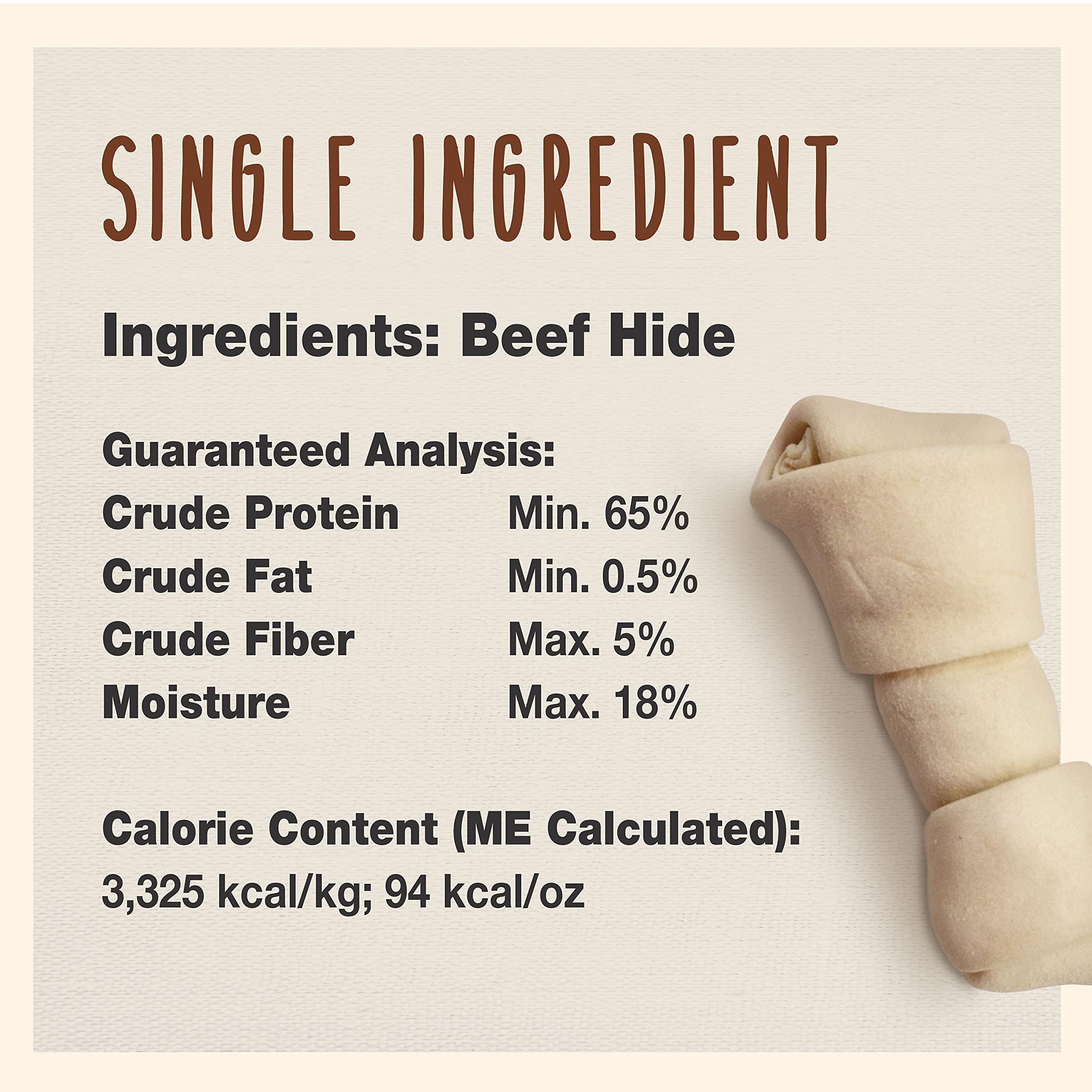 Cadet Premium Grade Beef Hide Dog Chews, 4 "- 5" Long-Lasting Knotted Rawhide Bones, Single-Ingredient, Natural Flavor, 2 Pound - Image 4