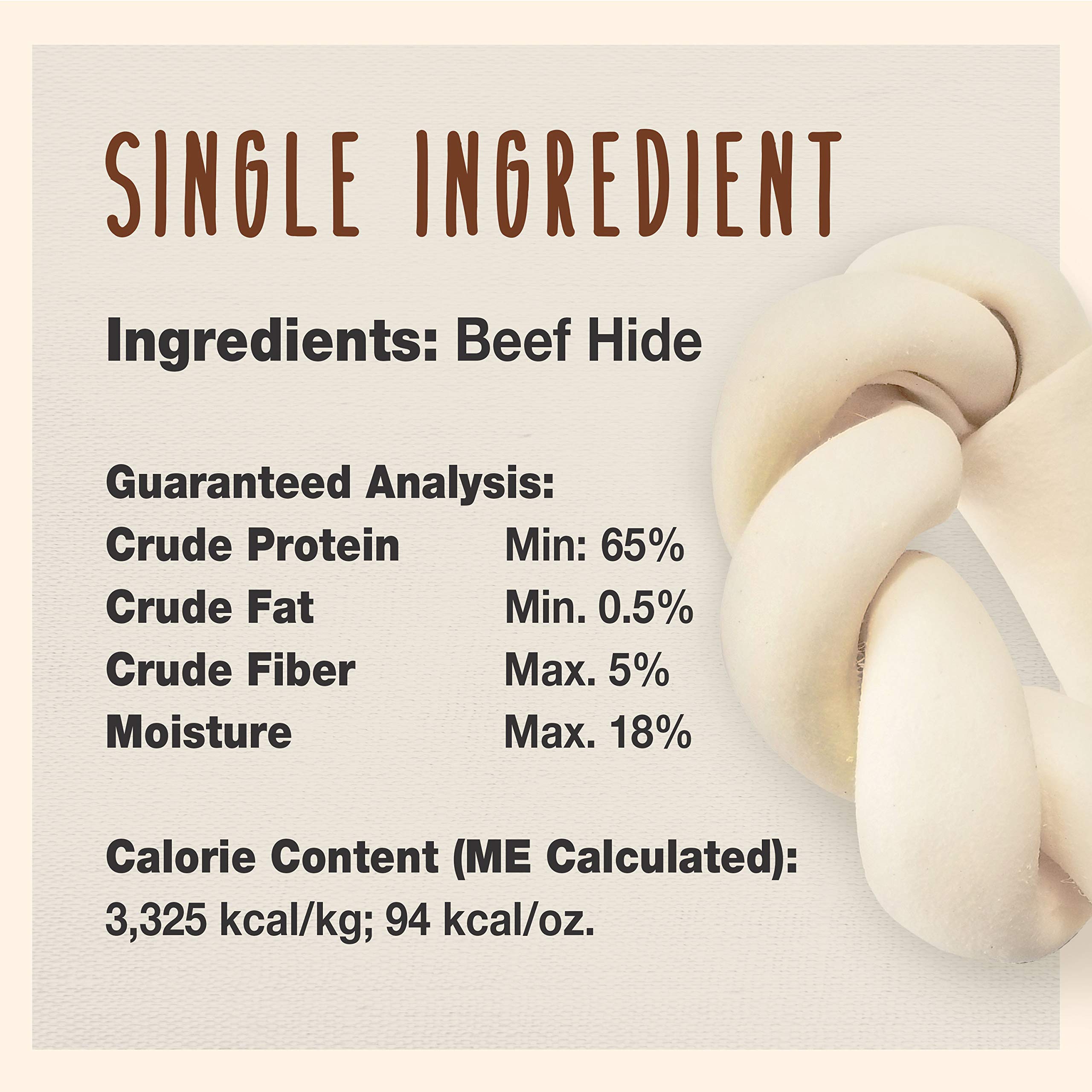 Cadet Premium Grade Beef Hide for Dogs, Long Lasting Rawhide Donut Bone, Single Ingredient Dog Chews, 5 Inch (1 Count) - Image 3