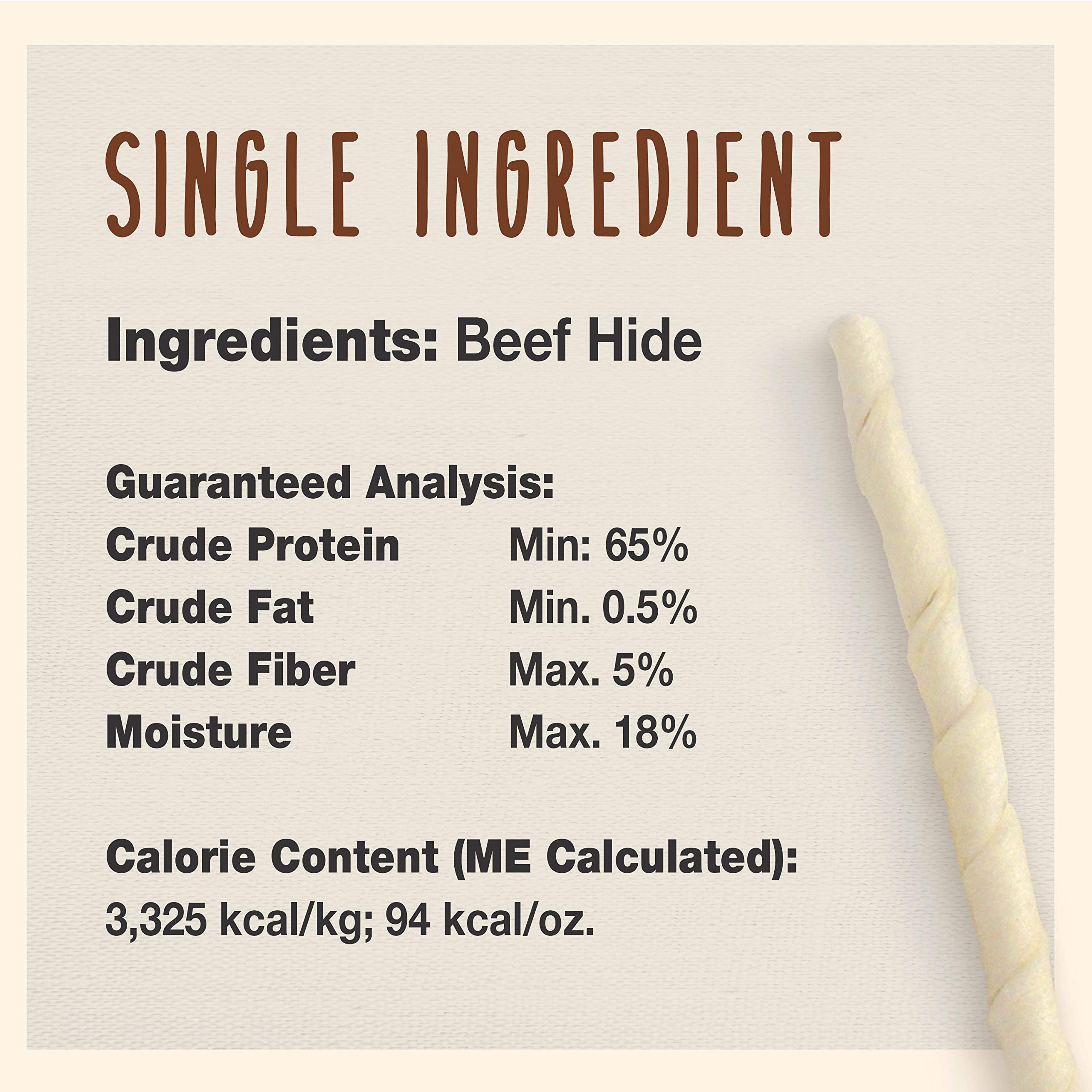 Cadet Premium Grade Beef Hide for Dogs, Long Lasting Rawhide Twist Chew Sticks, Natural Dog Chews, 5 Inch Dog Bones (34 Count) - Image 4