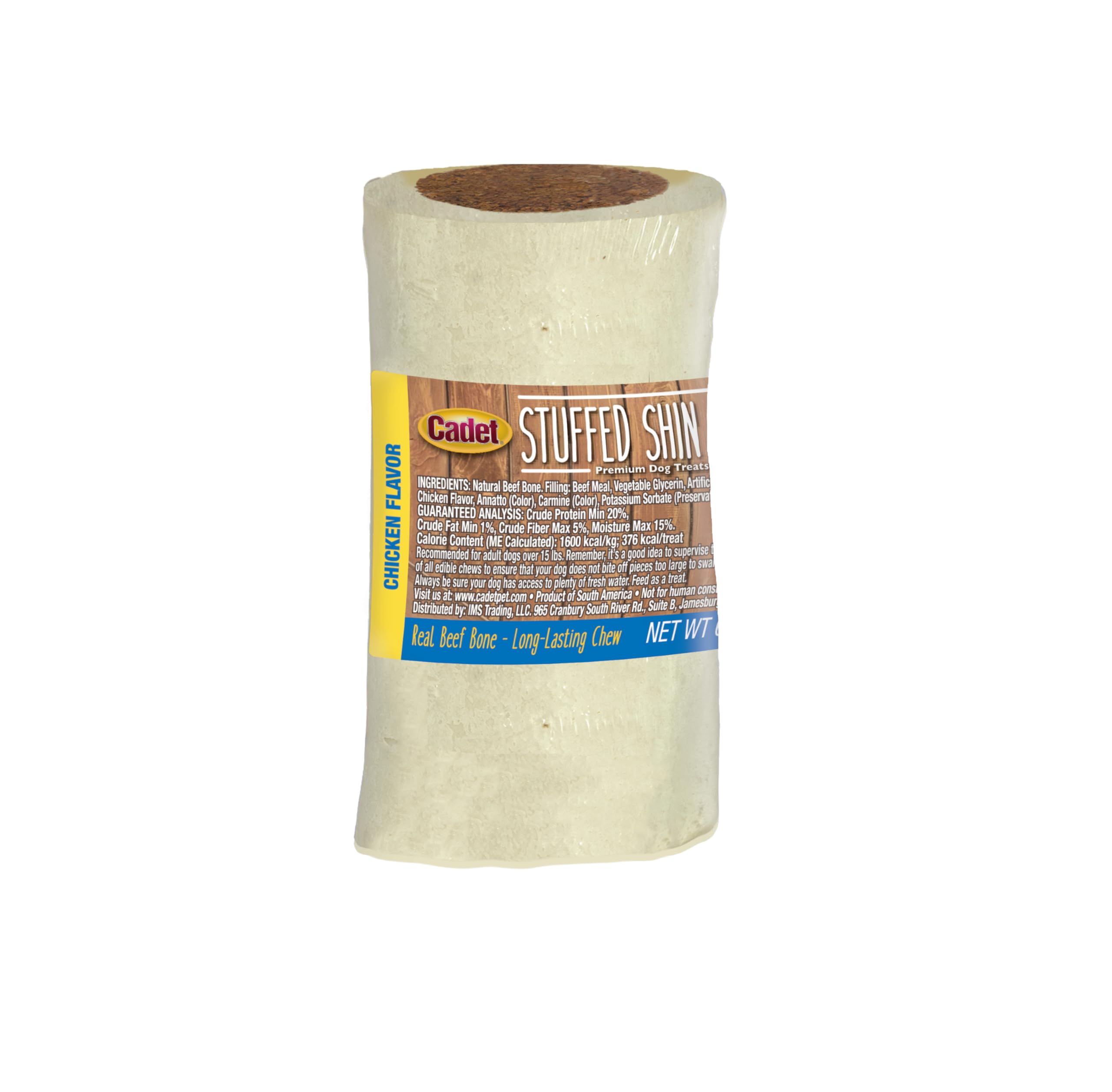 Cadet Stuffed Shin Bone, Long-Lasting Dog Chew Bones for Aggressive Chewers, High Protein Filled Bone Dental Chew for Dogs, Chicken Flavor Filling, 3-4" for Small Dogs - Image 4