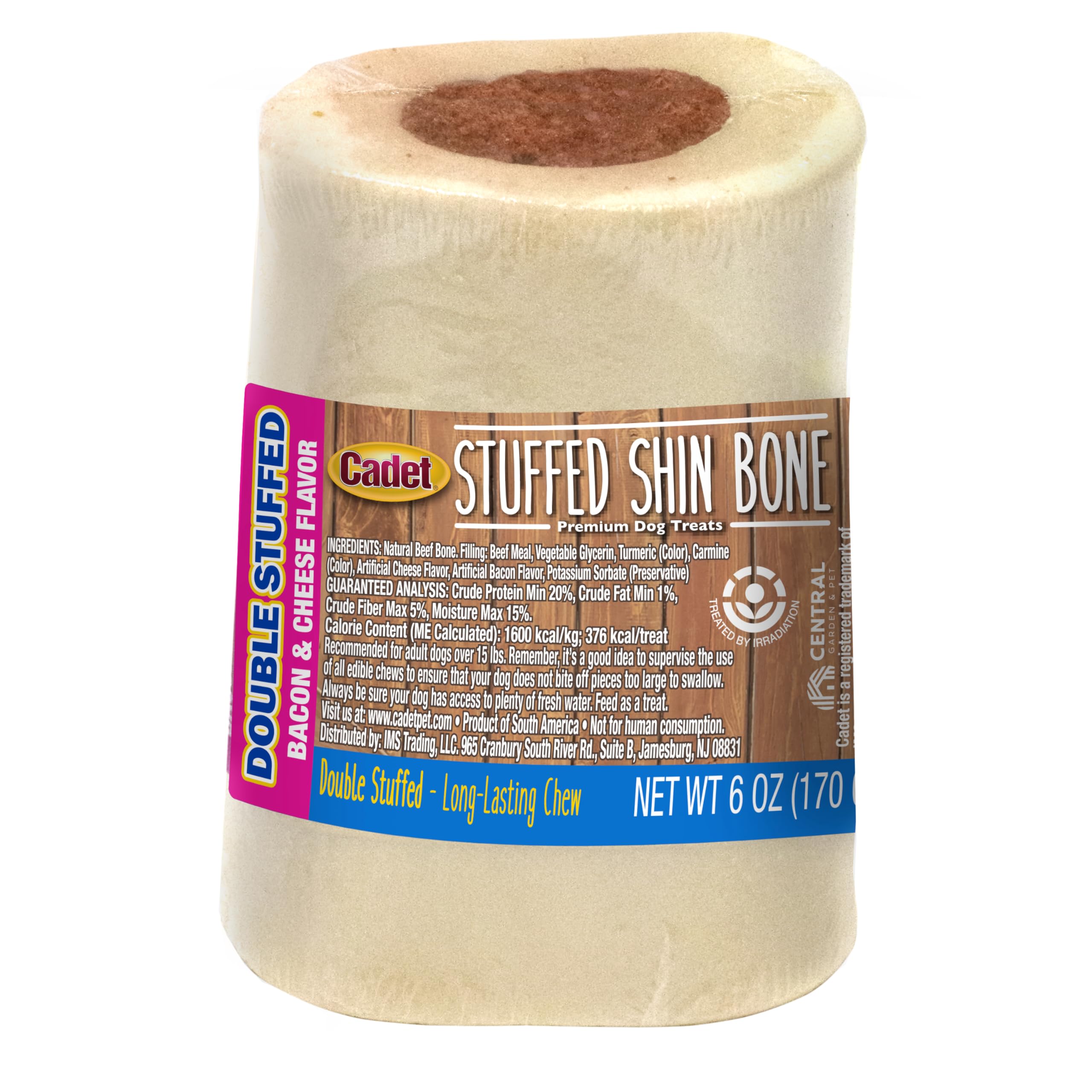 Cadet Stuffed Shin Bone, Long-Lasting Dog Chew Bones for Aggressive Chewers, High Protein Filled Bone Dental Chew for Dogs, Bacon & Cheese Flavor Filling, 3-4" for Small Dogs - Image 11